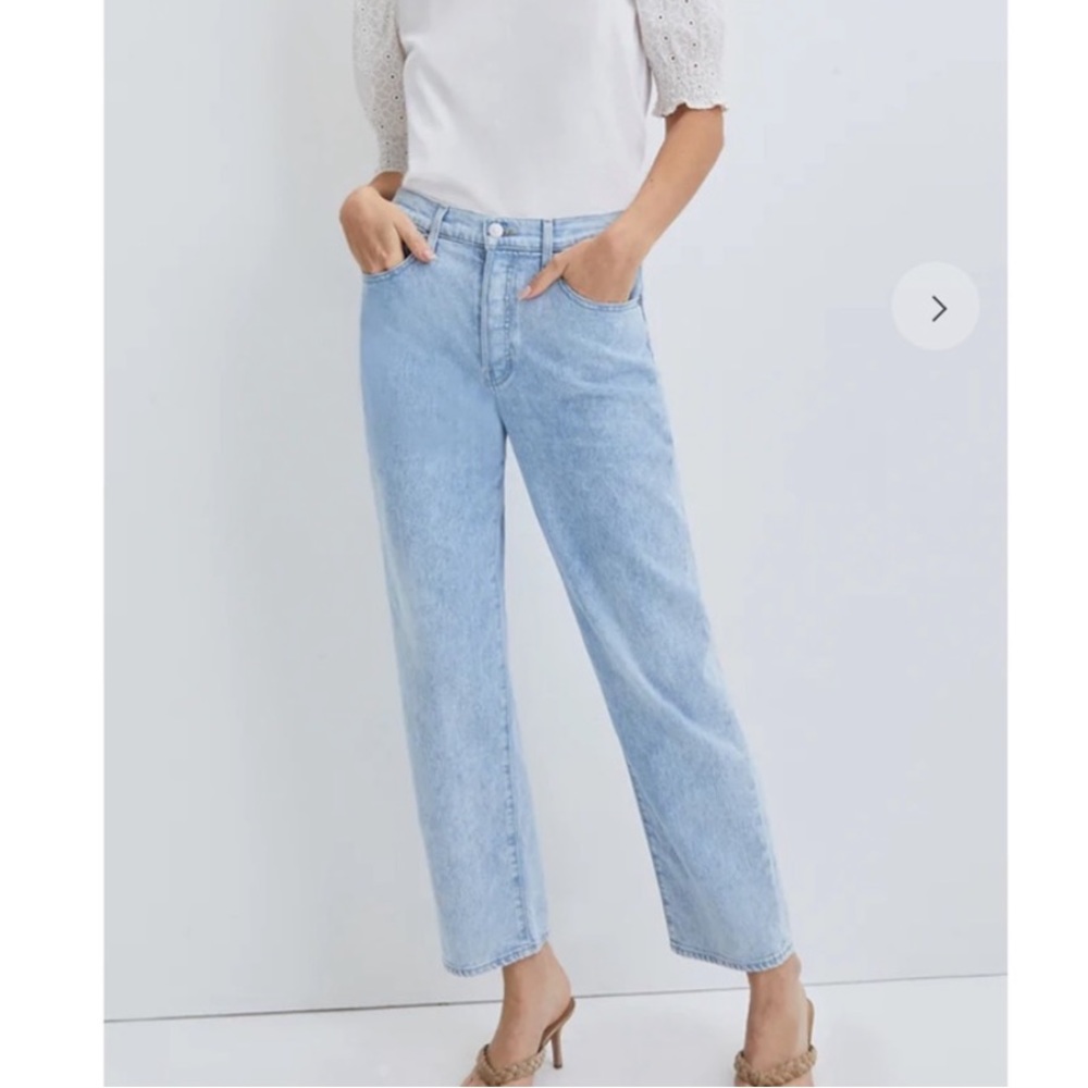 Veronica Beard Blake Classic Straight High-rise Jeans Glacier Blue